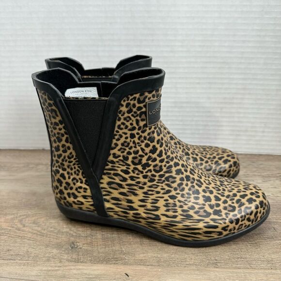 NWOT London Fog Women’s Rain Boot Size 7, Cheetah Print. - Picture 5 of 10